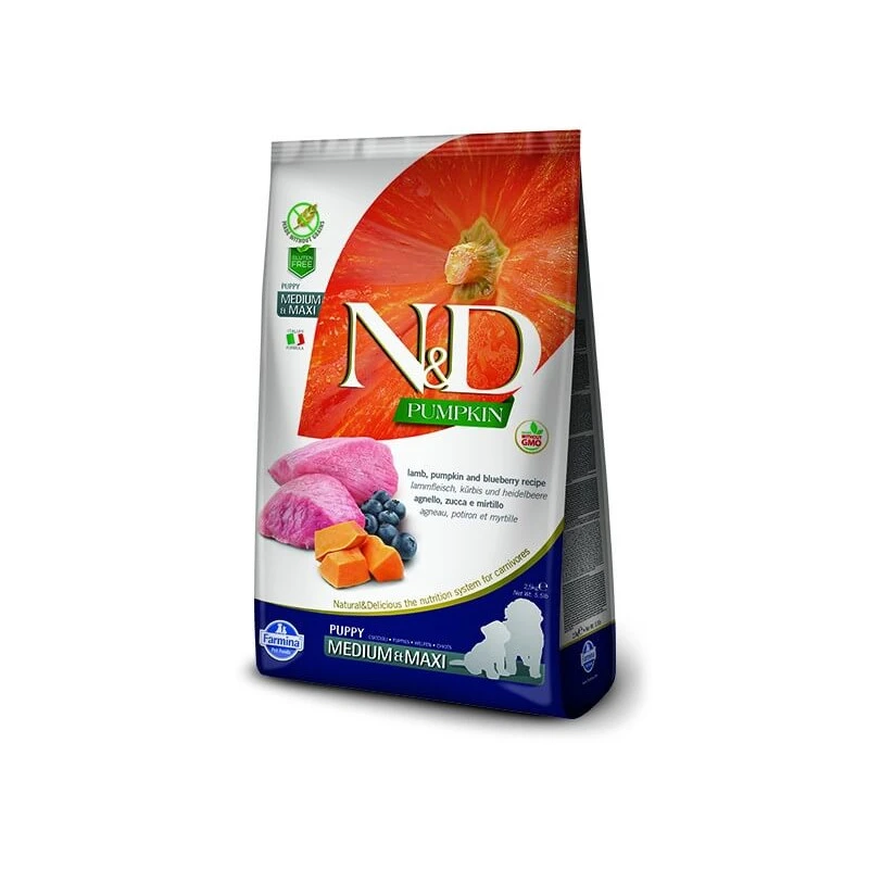 FARMINA N&D PUMPKIN Grain Free Puppy Medio Maxi Agnello Zucca E Mirtillo 2,5 Kg 3 FARMINA N&D PUMPKIN Grain Free Puppy Medio Maxi Agnello Zucca E Mirtillo 2,5 Kg
