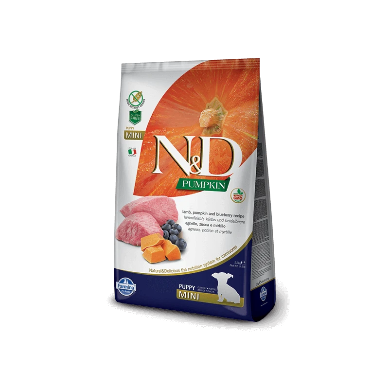 FARMINA N&D PUMPKIN Grain Free Puppy Mini Agnello Zucca E Mirtillo 2,5 Kg 3 FARMINA N&D PUMPKIN Grain Free Puppy Mini Agnello Zucca E Mirtillo 2,5 Kg