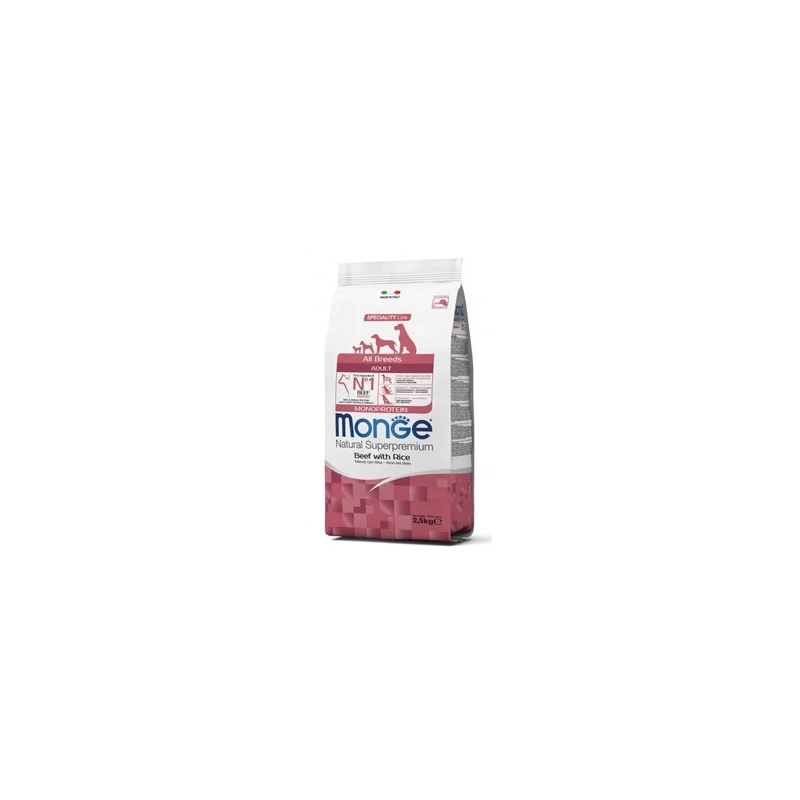 MONGE Natural Superpremium All Breeds Adult Monoprotein Manzo Con Riso 2,5 Kg. 3 MONGE Natural Superpremium All Breeds Adult Monoprotein Manzo Con Riso 2,5 Kg.