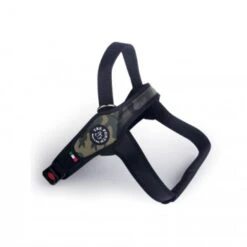 TRE PONTI PETTORINA PER CANI GROSSI CON DORSALE E BORDO CANNETE' MILITARE Tg. M Cm 58-72